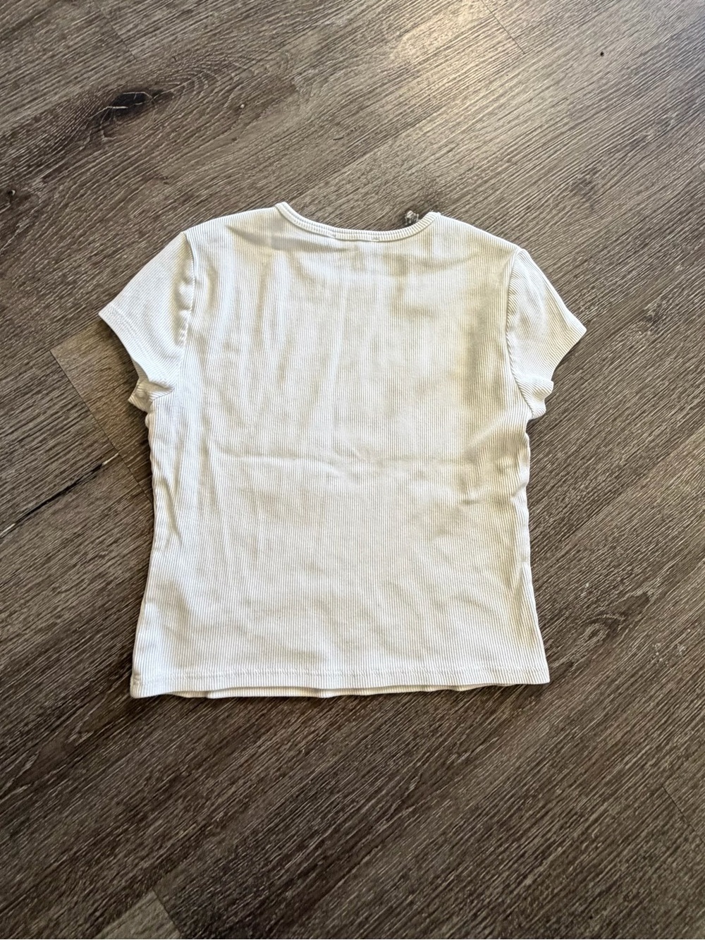 Reformation Cream Ribbed Short-Sleeve Tee - Picture 4 of 5